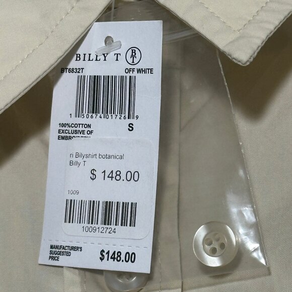 Billy T Leaf Embroidered Shirt - Size Small - New With Tags - Picture 6 of 6